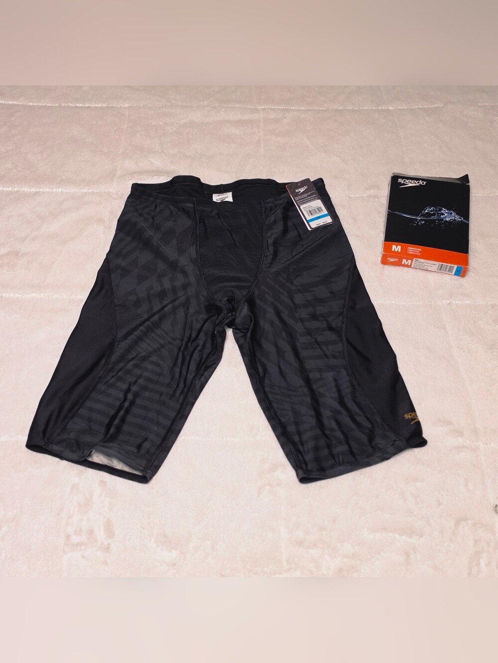 Speedo Men's Black Swim Jammers with Subtle Stripe (S4-02)